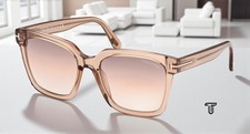 TOM FORD Selby FT0952 45G Shiny Rose Champagne Grad Brown 55 Women's Sunglasses