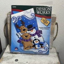 Design Works #5260 Winter Friends Stocking Kit Felt, Sequins, Beads, Patterns