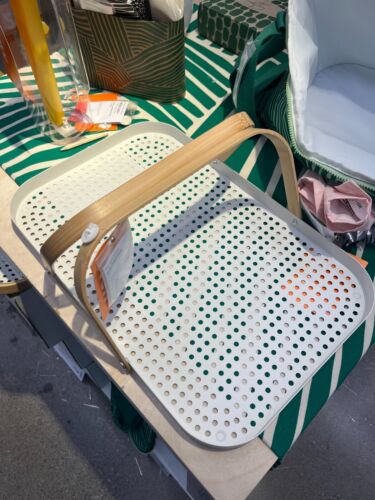 New IKEA GRONFISK Tray with Handle Bamboo/White 46x30 cm (18x12 ") 205.790.66 - Picture 2 of 9