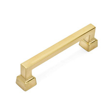  10 Pack Cosmas Cabinet Handles Brushed Brass Modern Drawer Pull 1481-96BB