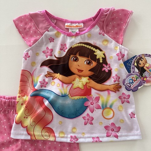 Juego de pijama rosa Nickelodeon Dora The Explorer 2T niña pequeña - Imagen 2 de 3