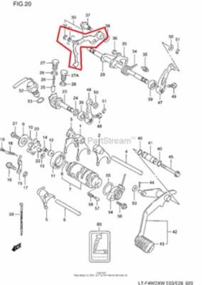 91 Suzuki King Quad 300 Ltf4wdxs OEM Shift Shaft Arm 25520-19b01 