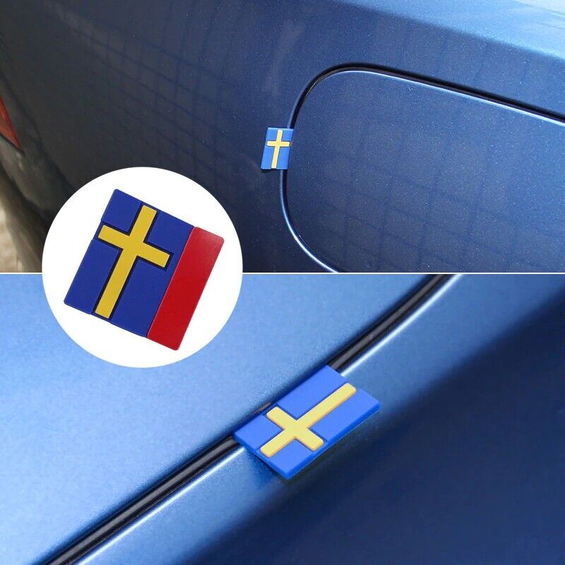 Sweden Flag Sticker Metal Badge Emblem Decor for SWE Car Motorcycle Truck