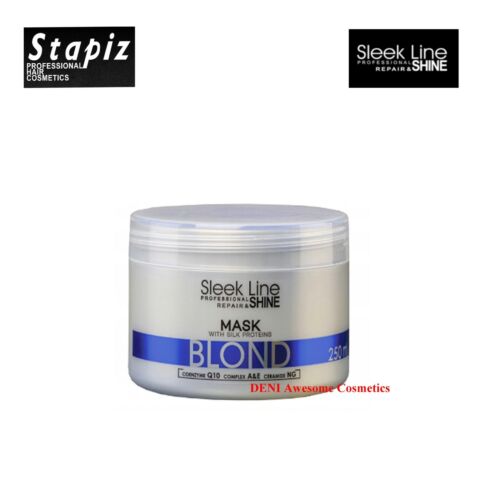 STAPIZ BLOND SLEEK LINE HAIR MASK /SHAMPOO with Silk Protein for blond/grey hair - Picture 2 of 8