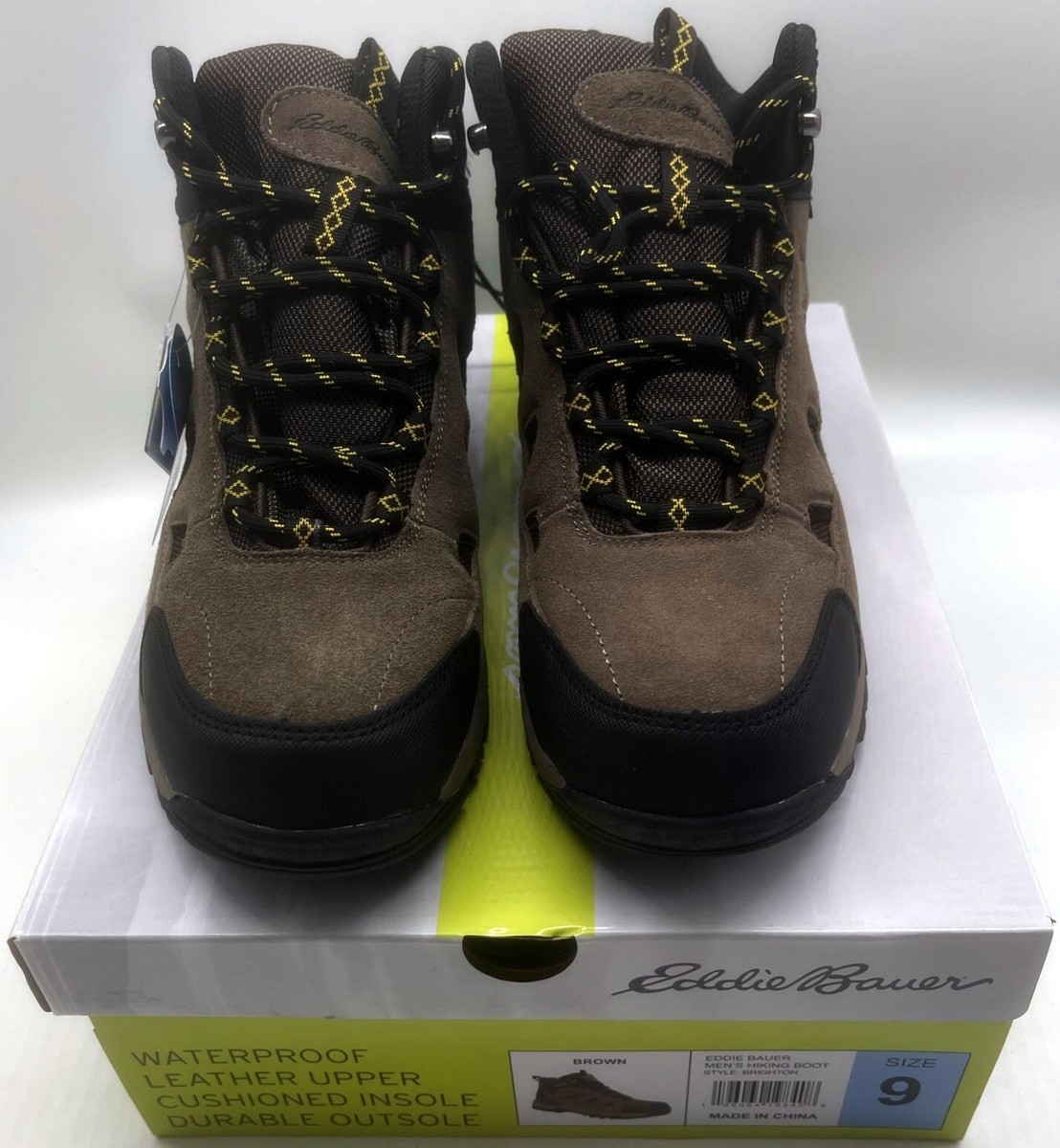 Eddie Bauer Mens Brighton Hiking Boots Shoes Leather 