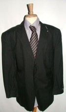 NEW WT 550 JOS A BANK BLAZER SIZE 50 R 100 WOOL BLACK STRIPED 310