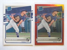 2020 Donruss Brock Burke RC Lot Base 40 + Retail RED FOIL Parallel Texas Rangers