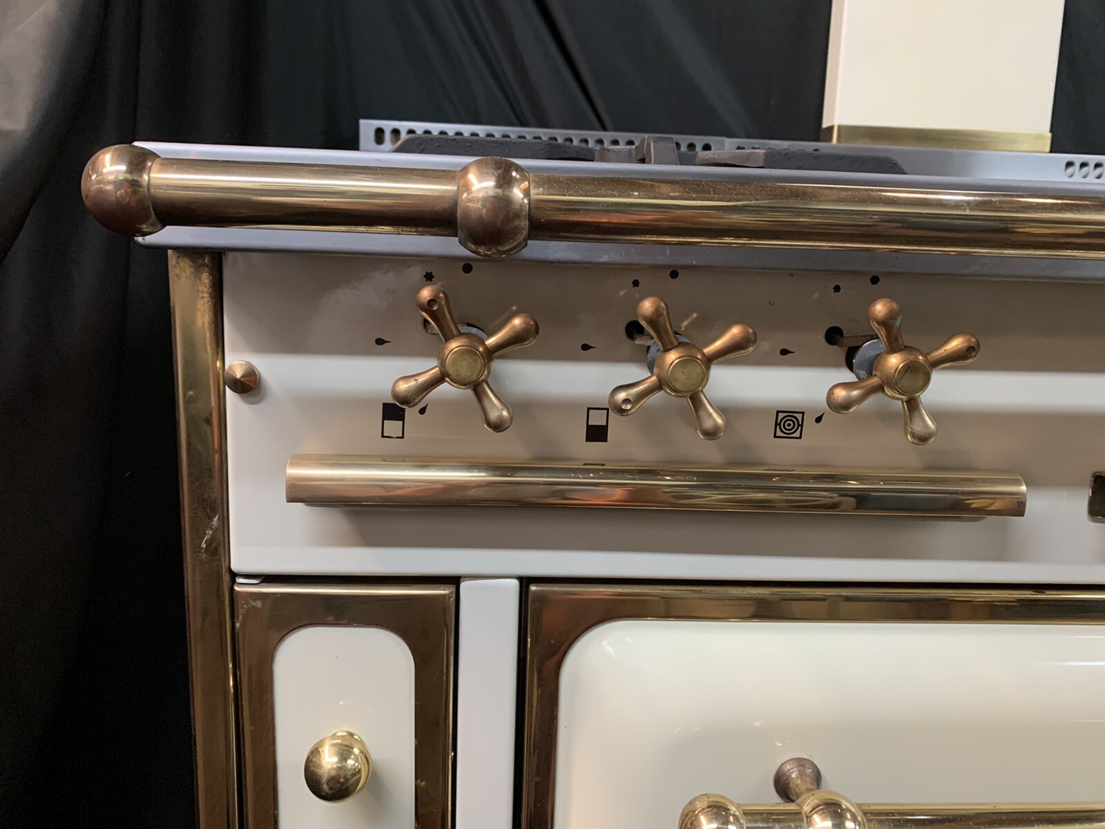 Morice 51” Gas Enamel Brass Range French Top La Cornue Custom Made