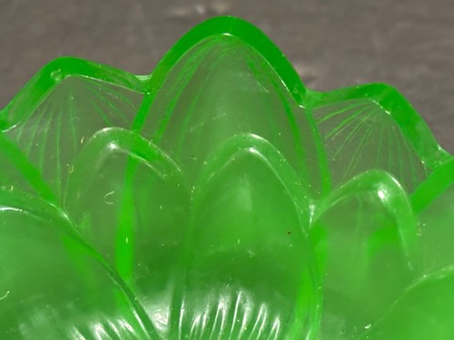 Fenton Jade Verde 4" FLOR FORMA CUENCO Votivo Doble Pétalos Vidrio Vintage - Imagen 6 de 8