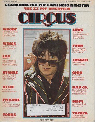 9/75 CIRCUS magazine  RONNIE WOOD cover  MICK JAGGER & KEITH RICHARDS posters