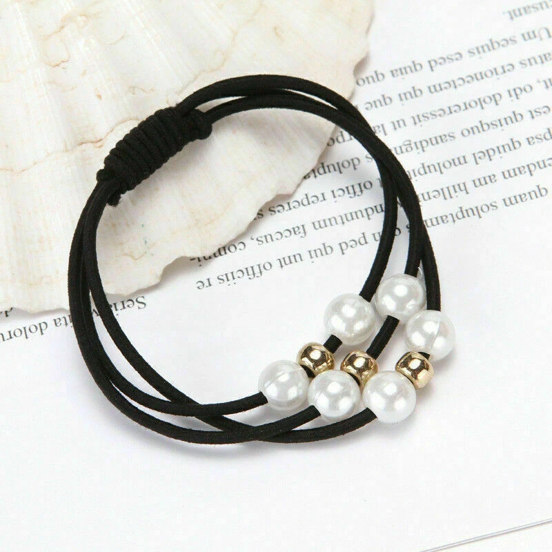 5件装女式发带领带马尾辫支架绳环弹性女孩儿童发带 — 第 3/4 张图片