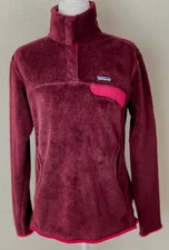 PATAGONIA Re-Tool Snap Polartec Thermal Pro Fleece Pullover Jacket Maroon Wms L