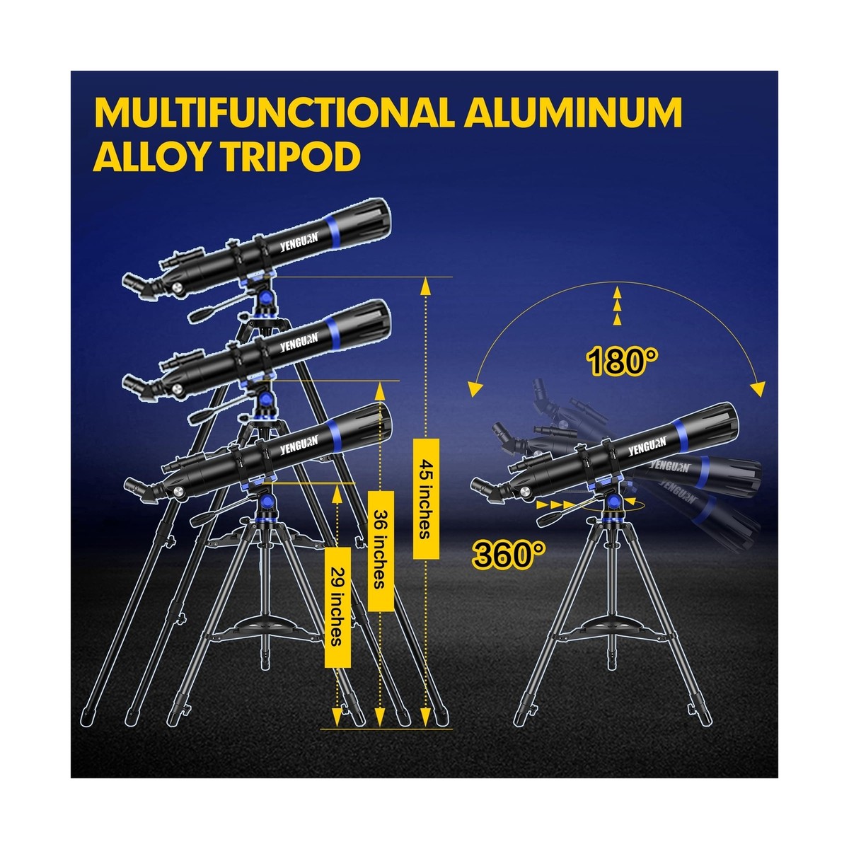 80mm Aperture Astronomy Telescope For Beginners - 800mm Portable Telescope With Tripod & Accessories