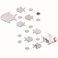 Fdit Creative Acrylic Thin Mirror Stickers Tropical Fish Under The Sea 3D Wal...