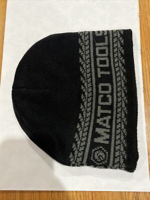 Matco Tools Hat Beanie Knit Cap Black Gray Spell Out OS Winter - Main Image