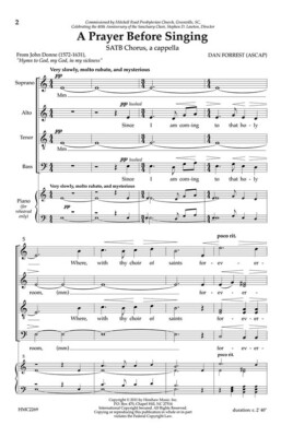 A Prayer Before Singing SATB Dan Forrest