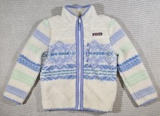 Vineyard Vines Supershed Deep Pile Fleece Jacket Girls Sz M 10-12 Fair Isle
