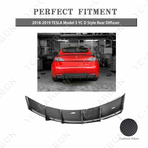 Details About Carbon Fiber Yc D Style Rear Diffuser For 2018 2019 Tesla Model 3