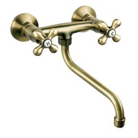 Bronze Kreuzgriff Wandarmatur KüChenarmatur Wasserkran Schwenkbarer Wasserhahn