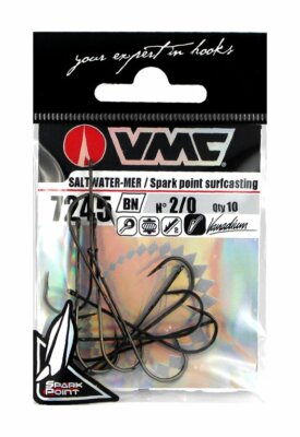 VMC 7245BN Spark Point Surfcasting Einzelhaken Größe 8 - 2/0 Plattfischhaken