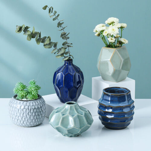 Vaso piccolo in ceramica decorazione soggiorno casa vaso fiori artigianato ornamento  - Foto 1 di 9