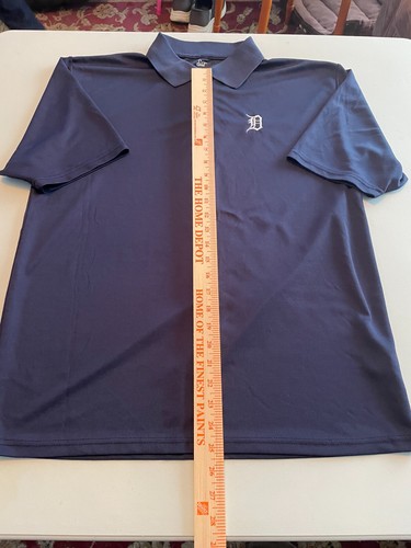 Mens Stitches Blue Detroit Tigers Ole English D Polo Shirt Large L - Picture 3 of 10