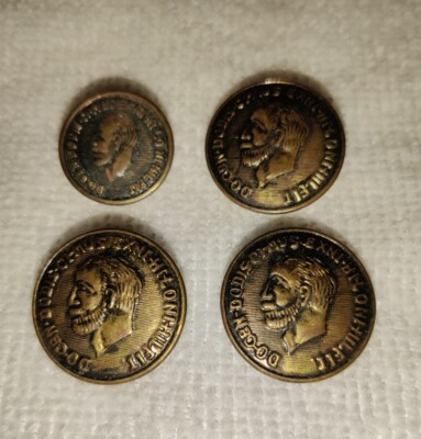 VTG George V Masonic Button Lot of 4 Docendo Discimus Ex Nihilo Nihil - RARE