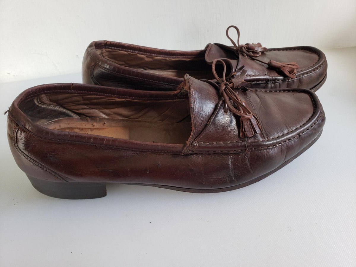 Vtg Bally Loafers Mens 9D Italian Leather Tassel Kiltie Cognac Dress Shoes VTG Bally Brown Leather Tassel Dress Loafers | Mercari main image 3