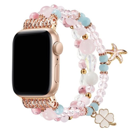 Stylish Beaded Pearl Watch Band for Apple Watch 7/6/5/4 - Compatible Strap - 第 18/21 張圖片