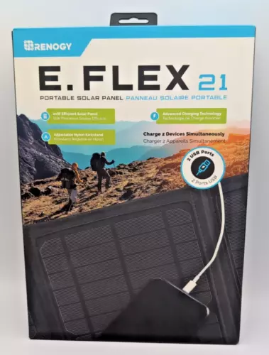 Renogy E.FLEX 21W Foldable Waterproof Solar Panel - Black - NEW