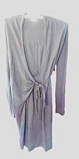 JAEGER Dark Brown Midi  Dress Long Sleeve Tie Wrap Size UK 8-SALE-PRICE REDUCED
