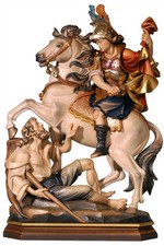 Saint Martin on Horse Statue Wood Carved