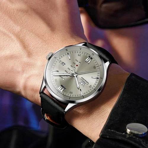 Wasserdichte leuchtende Uhr Quarz OLEVS Herren Business Luxus Datumsarmband Herren - Bild 18 von 21