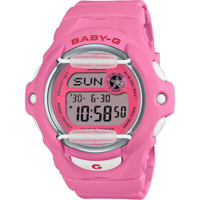 Casio Women's Watch Baby-G World Time Pink and Grey Digi Dial Strap BG-169CH-4CR