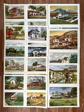 Standard Oil Co (x8) California Bicentennial Historical Mission Church Art Print