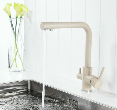 3 Wege Küchenarmatur Beige Spüle Wasserhahn Osmoseanlage Filter Trinkwasserhahn - Bild 4 von 9