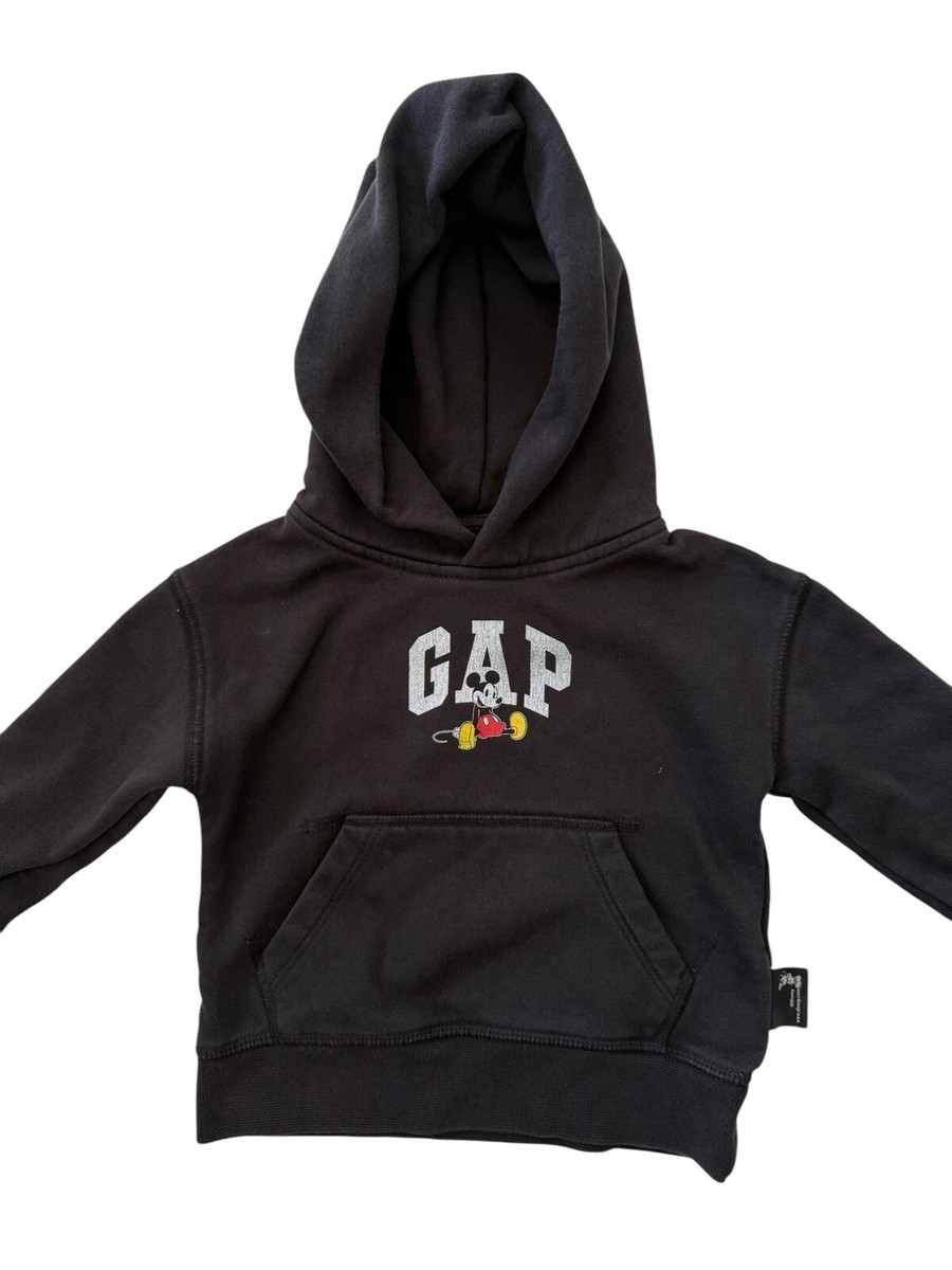 Gap Disney Mickey Mouse Hoodie Black Pull Over Sweater
