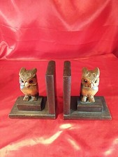 2 zabytkowe podpory na litery sowy drewno rzeźbione art deco targowane (4182)