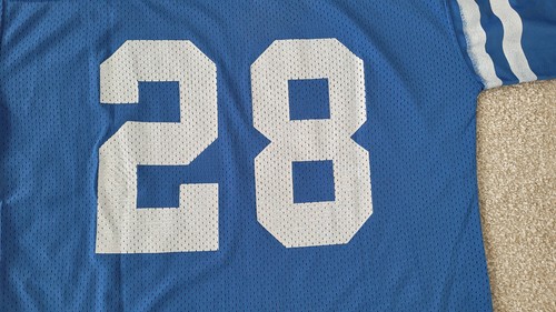 Marshall Faulk Jersey Mens Size L NFL Football Indianapolis Colts Blue Starter - Picture 9 of 12