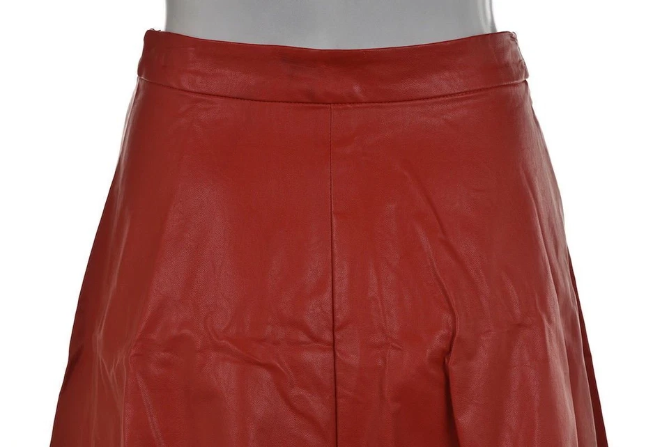 Falda Olivaceous Mujer Talla S Roja Lisa Línea A Sobre la Rodilla Algodón Informal Foto 3 de 4