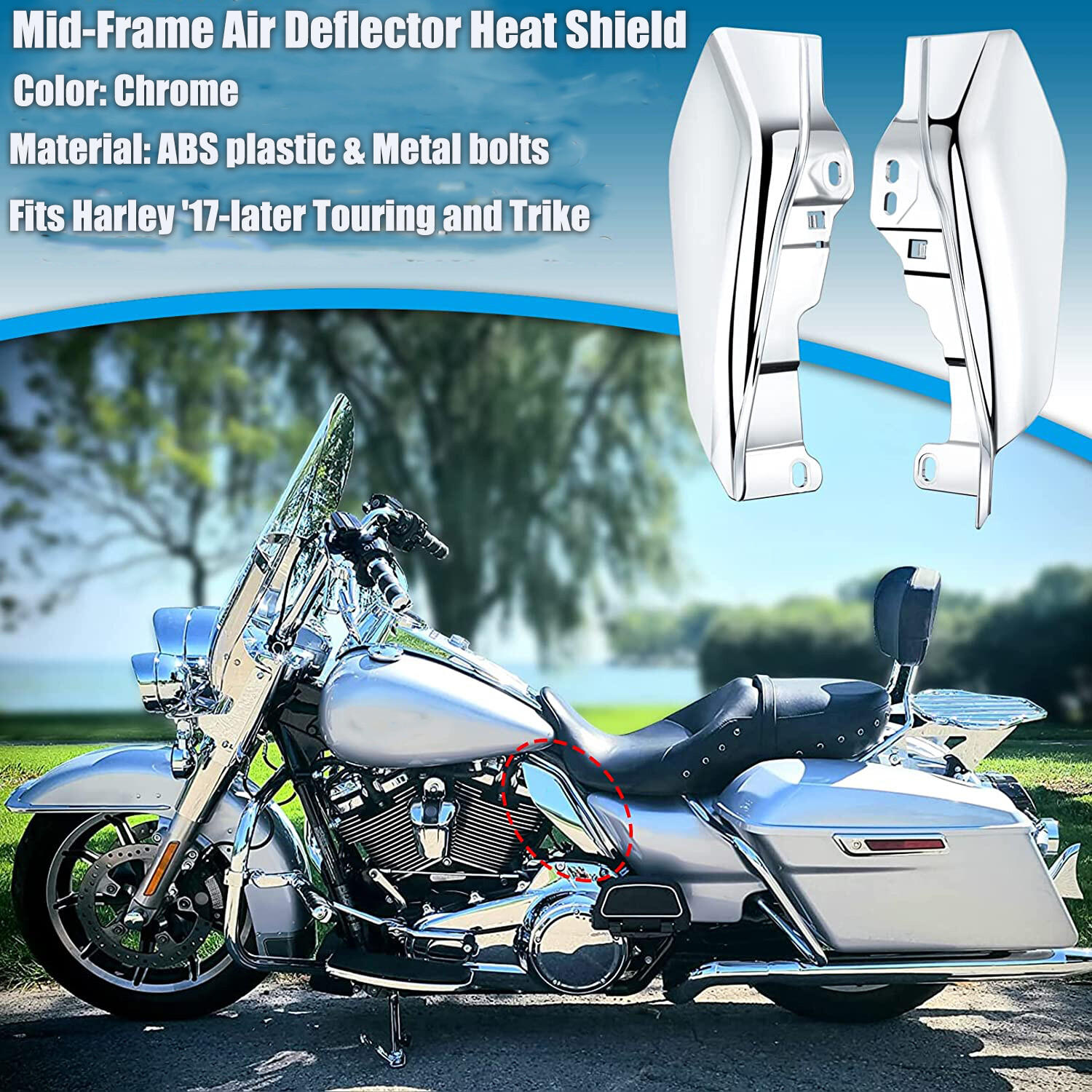 Mid-Frame Air Deflector Heat Shield For Harley Road King Street Glide  2017-2022 | eBay