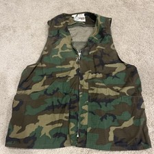 Vintage Chief Camo Hunting Vest Medium 40-42 Water Repellent Game Pouch USA Made