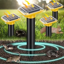 Solar Mole Repellent, Ultrasonic Gopher Repeller Outdoor, Solar Powered Water...