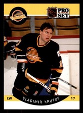 296 Vladimir Krutov 17 Canucks 1990 Pro Set Hockey Sports Trading Card