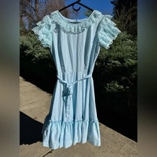 "Partners Please  by Malco Modes Light Blue Dress with Lace Vintage