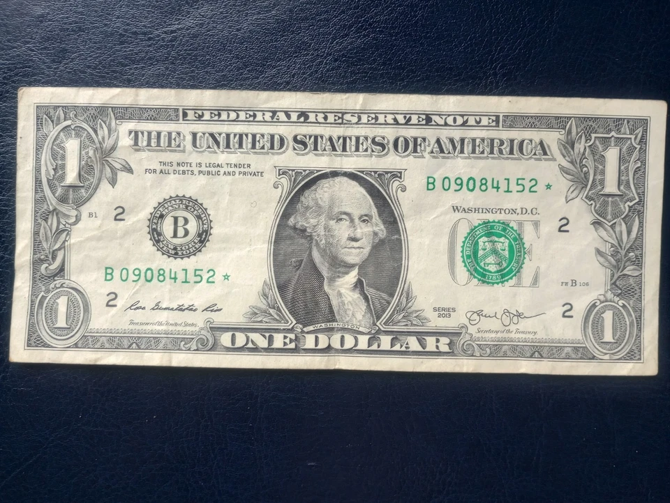 2003 B Star Note One Dollar Bill $1 Fancy Serial Number  - Image 3 of 3