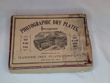 Antique HAMMER Photographic Dry Plates 4 Plates 5"X7" 1920s