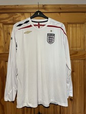 England 2008 Longsleeved Home Shirt Umbro Men's XXL Excellent Condition