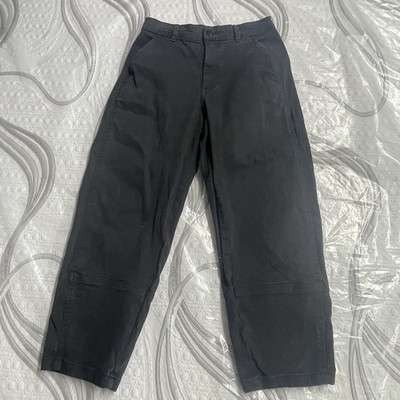 Everlane Black Barrel Jeans Sz 6 W28 L25 Denim High Rise Stretch Cropped