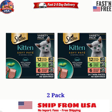 2 Packs - Sheba Kitten Wet Cat Food - Chicken, Salmon, Turkey, 24 CT